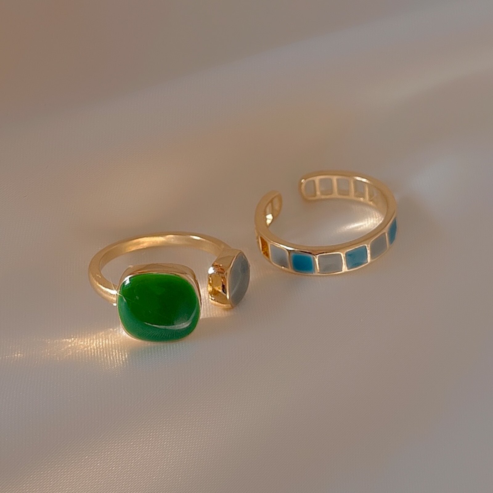 Outlets counters clearing warehouses and withdrawing cabinets to pick up leakage 18K gold handmade dripping oil ring opening ring outlets female accessories