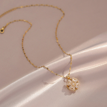 Outlets Clearing and withdrawing cabinet to pick up 18K gold rotating four - leaf haoshine necklace outlets female accessories