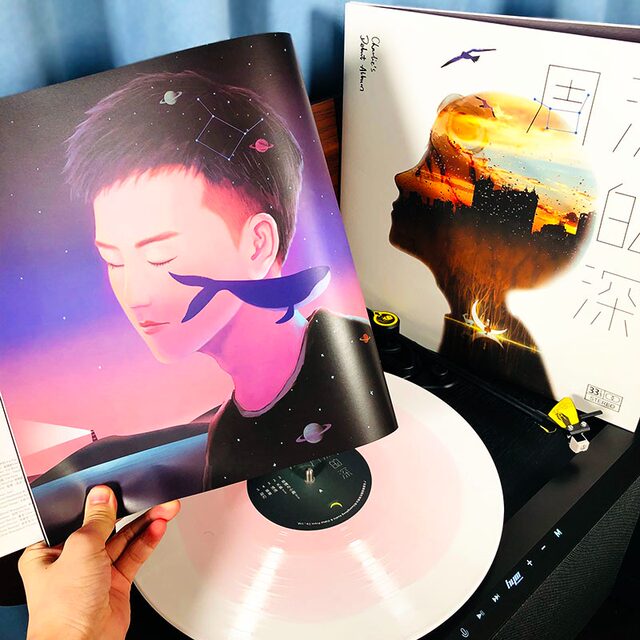 Official Genuine Zhou Shen Album Deep Deep Vinyl Record Lp Pink and White Colored Vinyl 12inch Record Disc Merchandise