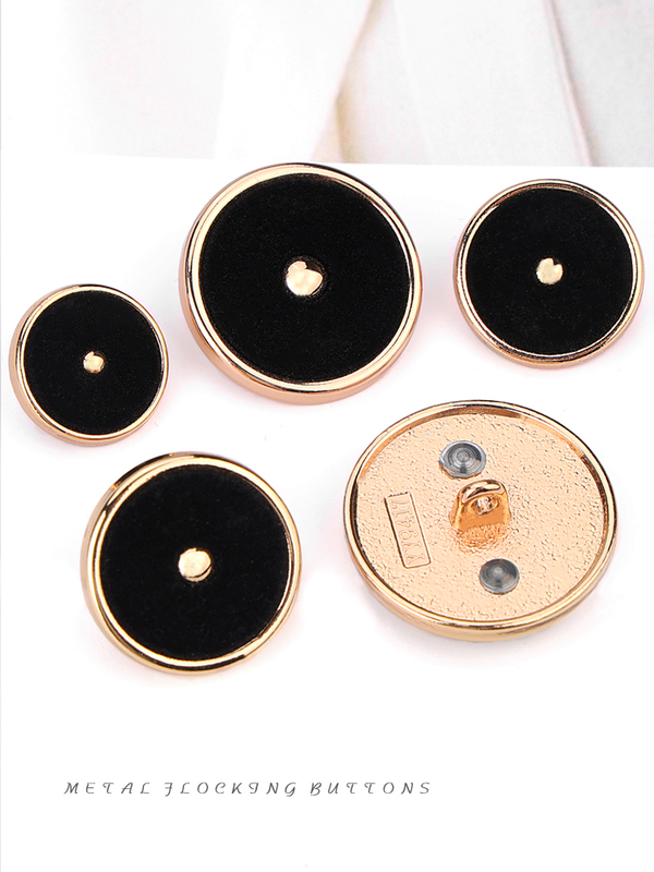 Metal Buttons, Black Plush, Versatile Coat, Suit, Knitted Sweater, Jacket, Women's Decorative Buttons, High-End Round Buttons