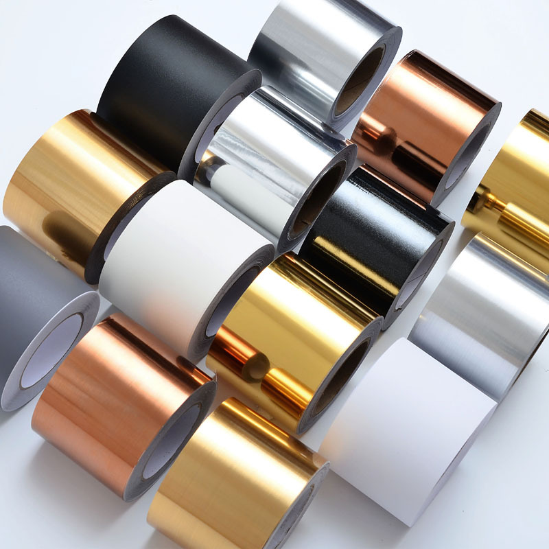 Thickened Faux Metal Brushed Sticker for Glass Door Frames, Picture Frame Edging, Decorative Waterproof Self-Adhesive Waistline and Baseboard Strip