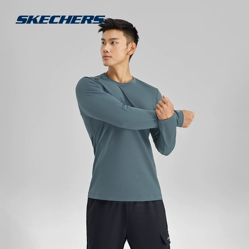 Skechers, трикотажный лонгслив, комфортная футболка для спортзала, облегающий крой