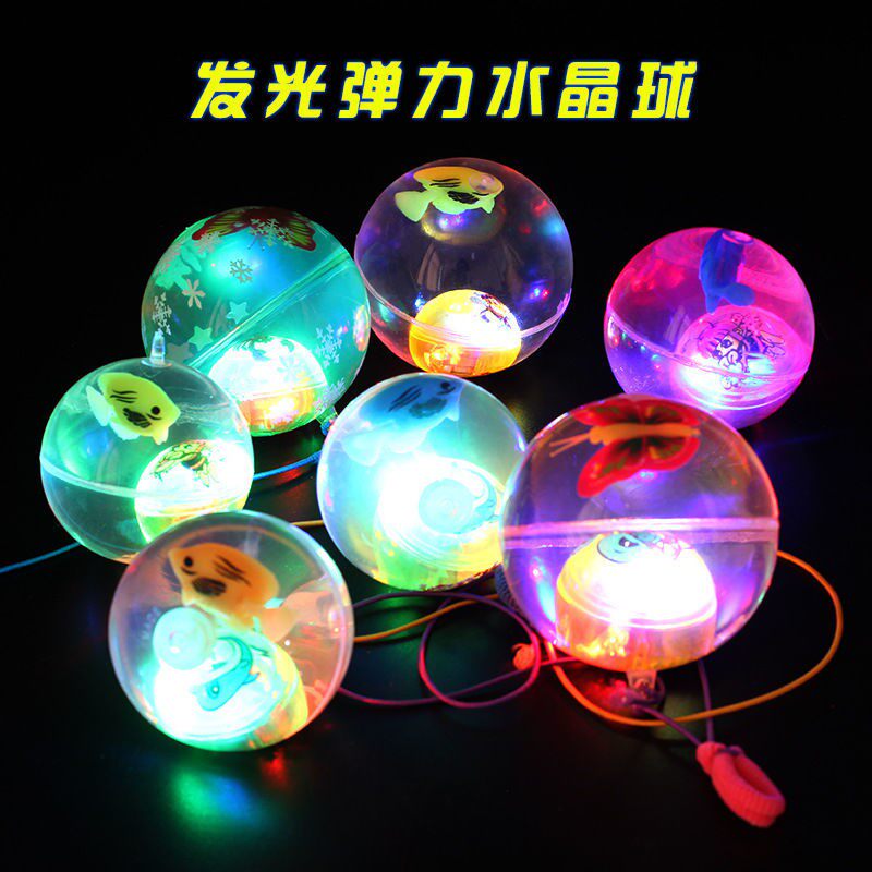 Glowing Crystal Globe Bomb Bowl Colorful Jumping Ball Toys to Push Flash Children's Place Show Source