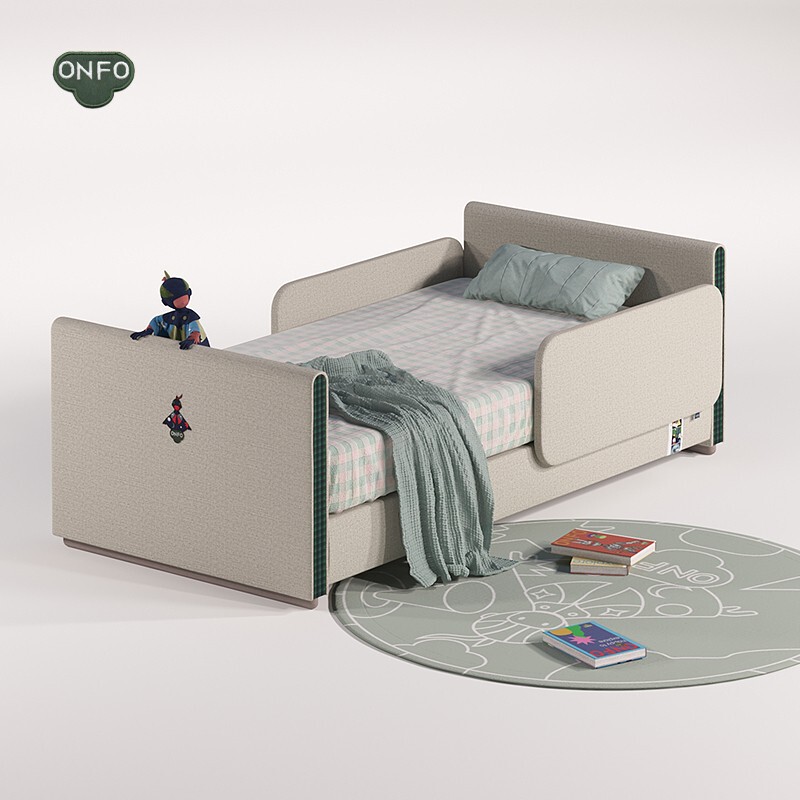 Onfo Anman Multifunctional Children's Bedside Extension Bed, Single Bed for Boys, Girls' Bed with Guardrails, Solid Wood Bed Onfo Anman Multifunctional Children's Bedside Extension Bed, Single Bed for Boys, Girls' Bed with Guardrails, Solid Wood Bed