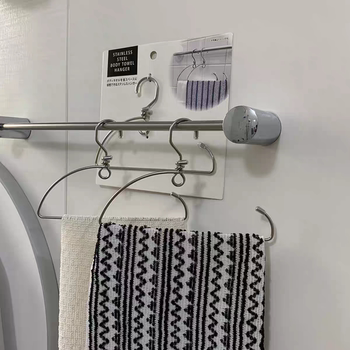 Stainless steel bathroom towel children's towel small towel rack kitchen hanging rag drying drain storage rack