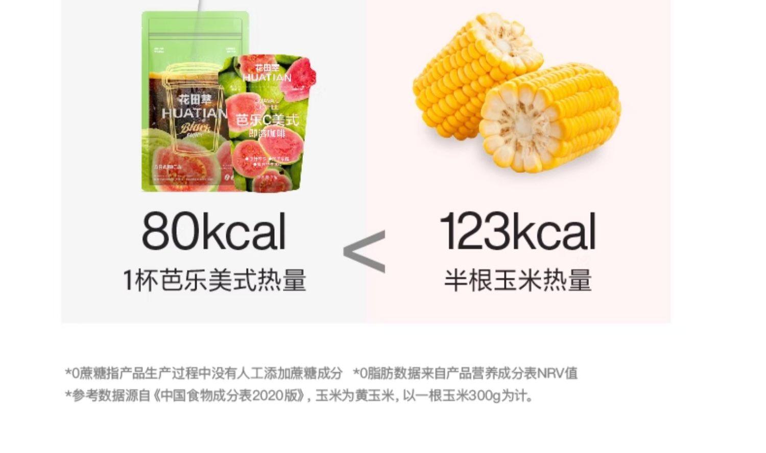 【中國直郵】 花田萃 芭樂C美式即溶咖啡 0脂0蔗糖咖啡袋裝咖啡粉獨立小包袋泡 140g/袋