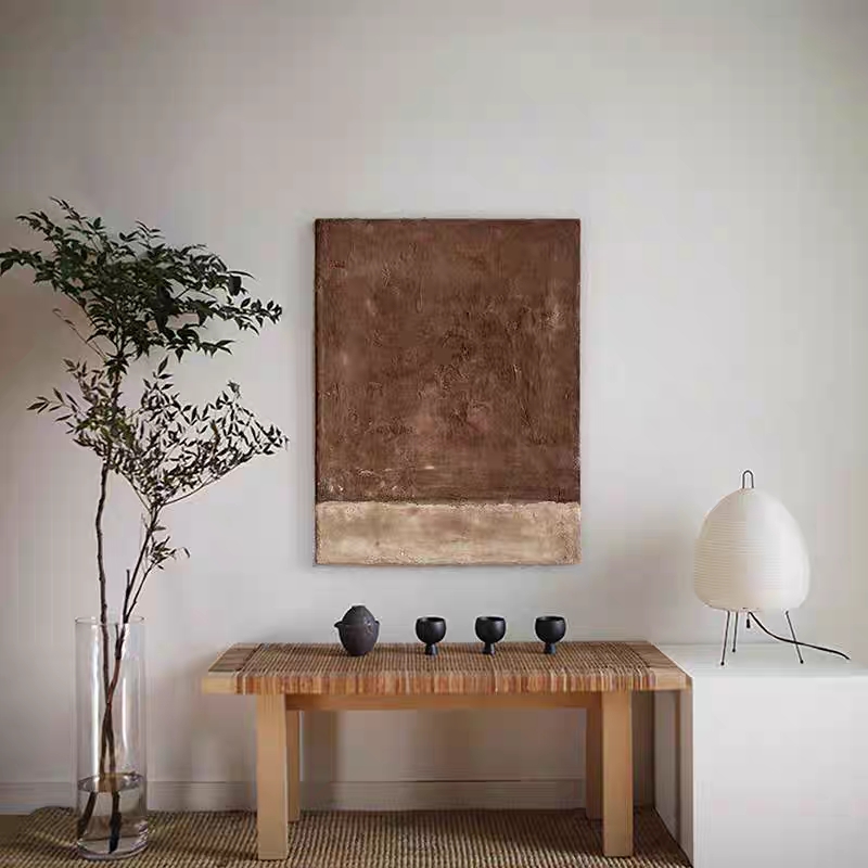 Hand painted oil painting Silence Thick creatine Texture Decoration Painting Modern Entrance of the family Xuanguan Mural designer Minjuku Abstract Hanging Painting-Taobao