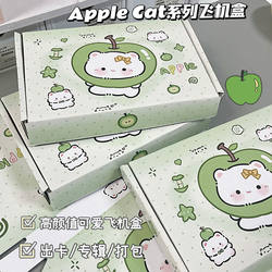 Apple Cat Green Airplane Box ins High-Quality Gift Box for Cards, Handcrafted Packaging Box for Express Delivery