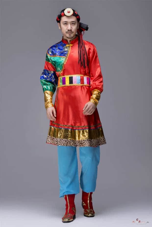 Quần áo Mông Cổ nam Mông Cổ trưởng thành mới hiện đại Tây Tạng trang phục khiêu vũ thiểu số trang phục nam quần áo thể thao nam