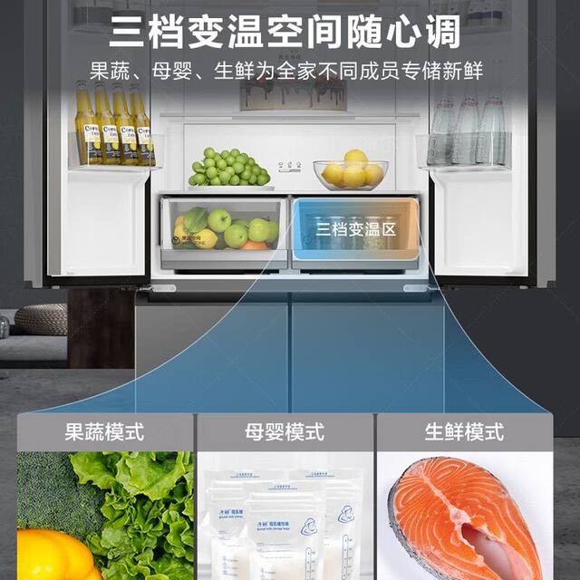 Haier Commander Refrigerator Cross-Door Four-Door Household Grade One Frost-Free Dual Inverter Bcd-500Wlltdd9S9U1