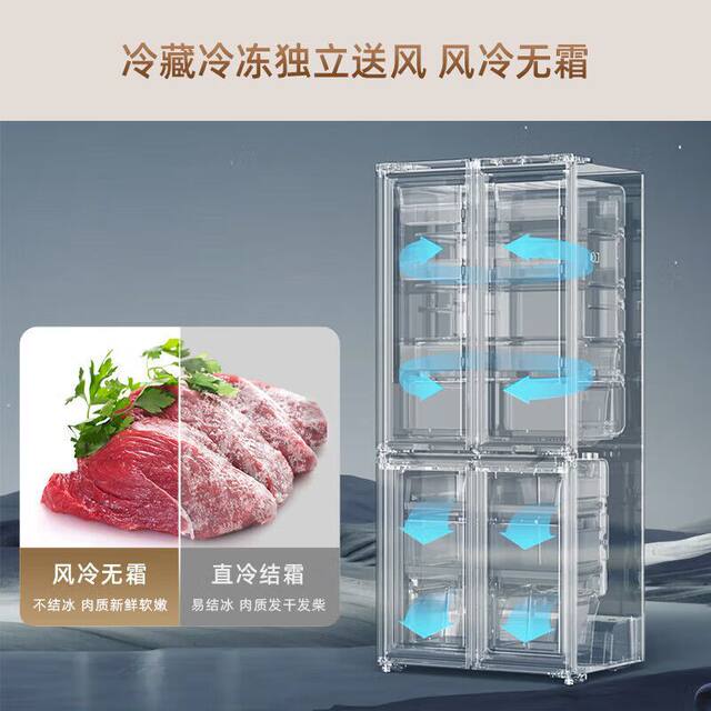 Haier Refrigerator Cross-Fold Four-Door First-Class Dual Frequency Conversion Air-Cooled Frost-Free Household Bcd-471Wghtdedsw