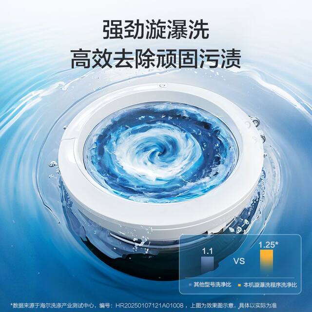 Haier Washing Machine Pulsator Fully Automatic Household Use 8kg Direct Drive Variable Frequency Washing and Spin-Drying Integrated Model Xqb80-Bz20D0