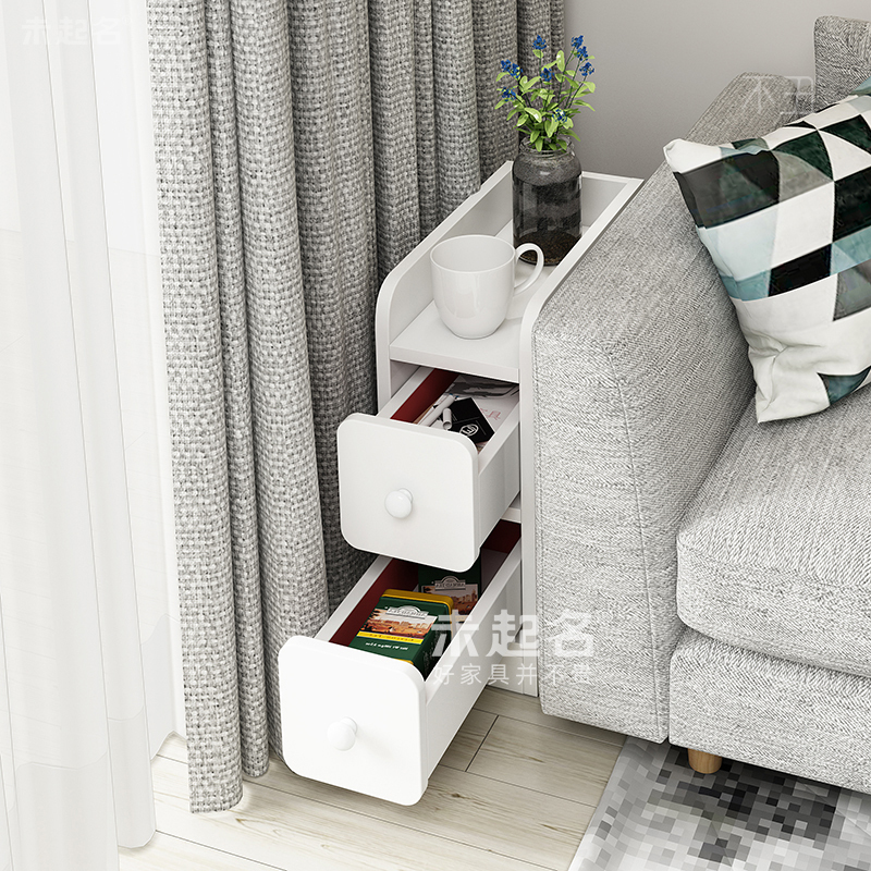 Small Bedside Table Mini Narrow Gap Narrow Edge Small Size Small Bedside Storage Rack Simple Storage Cabinet Ztw080