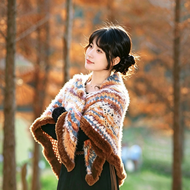 Snowy Wool Yarn Handmade Crochet Fur Yarn Shawl DIY Crochet Kit Crochet Cape Time-Killing Activity Crochet Snowy Wool Yarn Handmade Crochet Fur Yarn Shawl DIY Crochet Kit Crochet Cape Time-Killing Activity Crochet