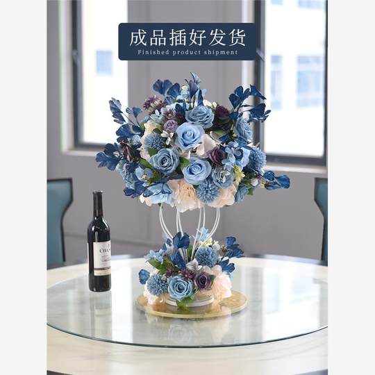 ktv摆件桌面摆花装饰彷真花饭店餐桌花艺酒店婚礼婚宴主桌花假花