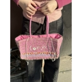 Tagi. Мягкая выражение ручной соломенной шерсти из смешанной цветной сумки для плеча