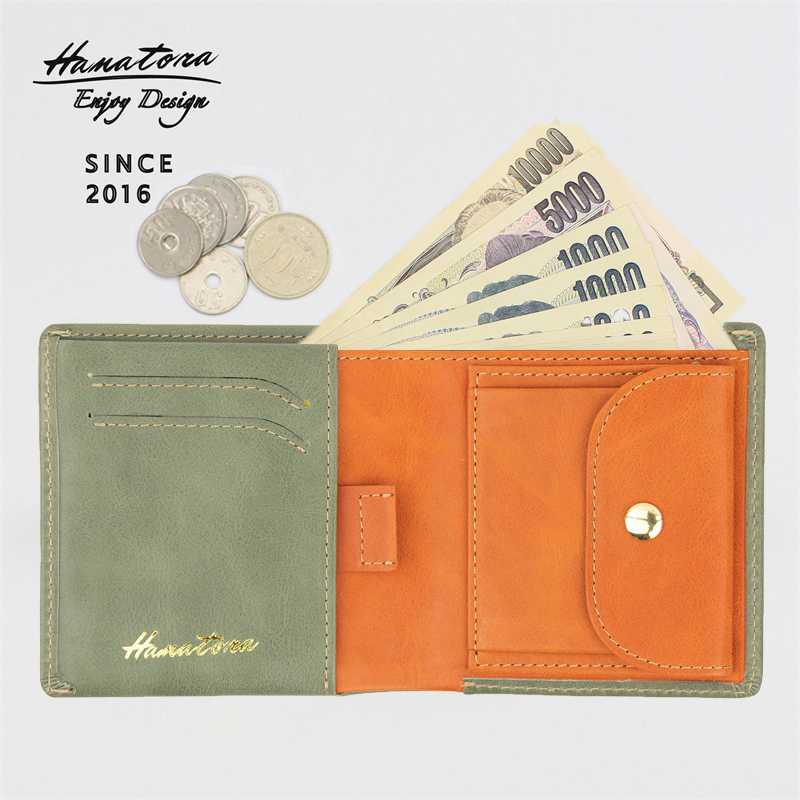 HANATORA Genuine Leather Wallet Short Coin Purse Handmade Men's Niche Design Women's High-End Gift