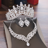 Baroque Crystal Water Drop Bridal Jewelry Sets Rhinestone TI