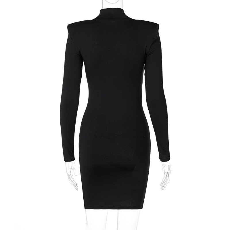 Женщины Hawthaw Women Spring осень с длинным рукавом Bodycon Soild Color 