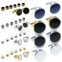 Pinksee 8pcs set Luxury Fashion 8 Styles Round Plated Cuffli