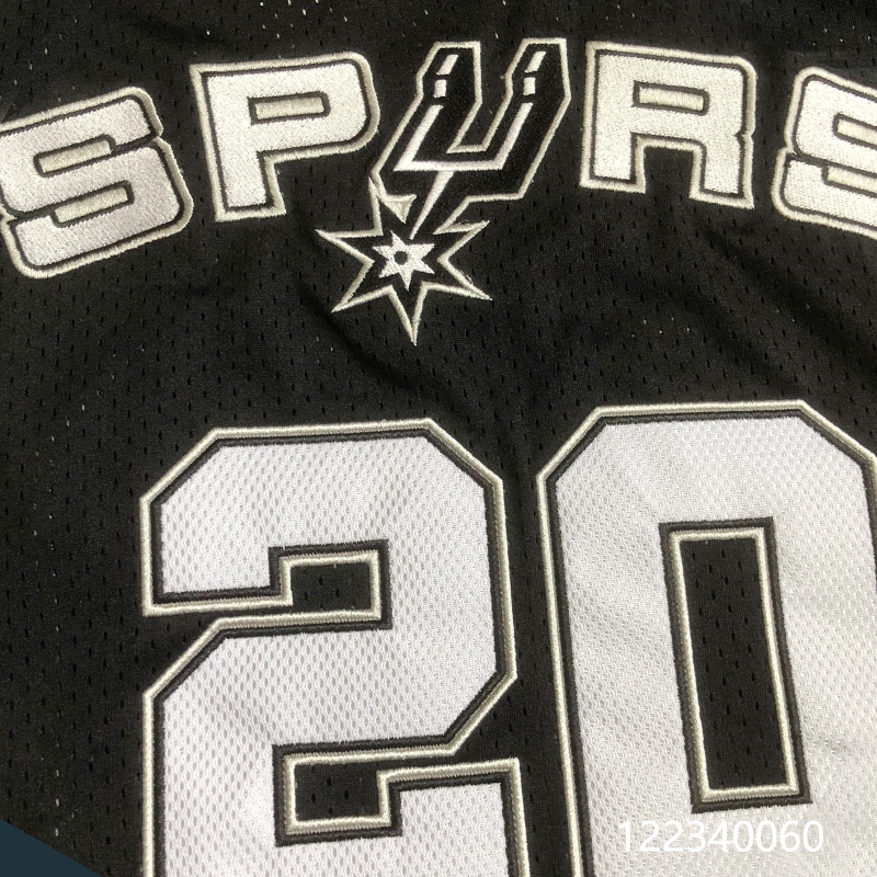 [Made in Vietnam] Fully Embroidered Spurs No. 20 Ginobili Player Version Demon Blade Jersey Women's Basketball Uniform Men's Tank Top