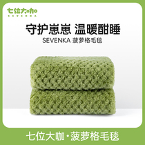 Seven Big Guys Green Pineapple Plaid Blanket Can Be Covered or Padded Multi-Purpose Insulation Blanket
