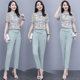 Chiffon shirt suit two-piece suit royal sister temperament 2022 new summer fashion professional women's pants casual foreign style