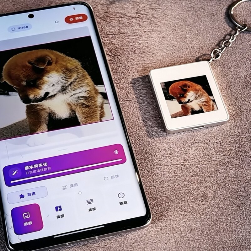 Ink Screen Smart Anti-Lost Keychain, Customizable Image Digital Tag, Personalized Backpack Accessory