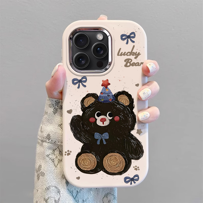 Suitable for Apple 15Pro Mobile Phone Case Fashion 14Plus Cartoon 13 Creative iPhone 12 Cute 11 Bear Bow Xsmax Silicone Case 7 All-Inclusive 8 Anti-Fall Soft Shell Suitable for Apple 15Pro Mobile Phone Case Fashion 14Plus Cartoon 13 Creative iPhone 12 Cute 11 Bear Bow Xsmax Silicone Case 7 All-Inclusive 8 Anti-Fall Soft Shell