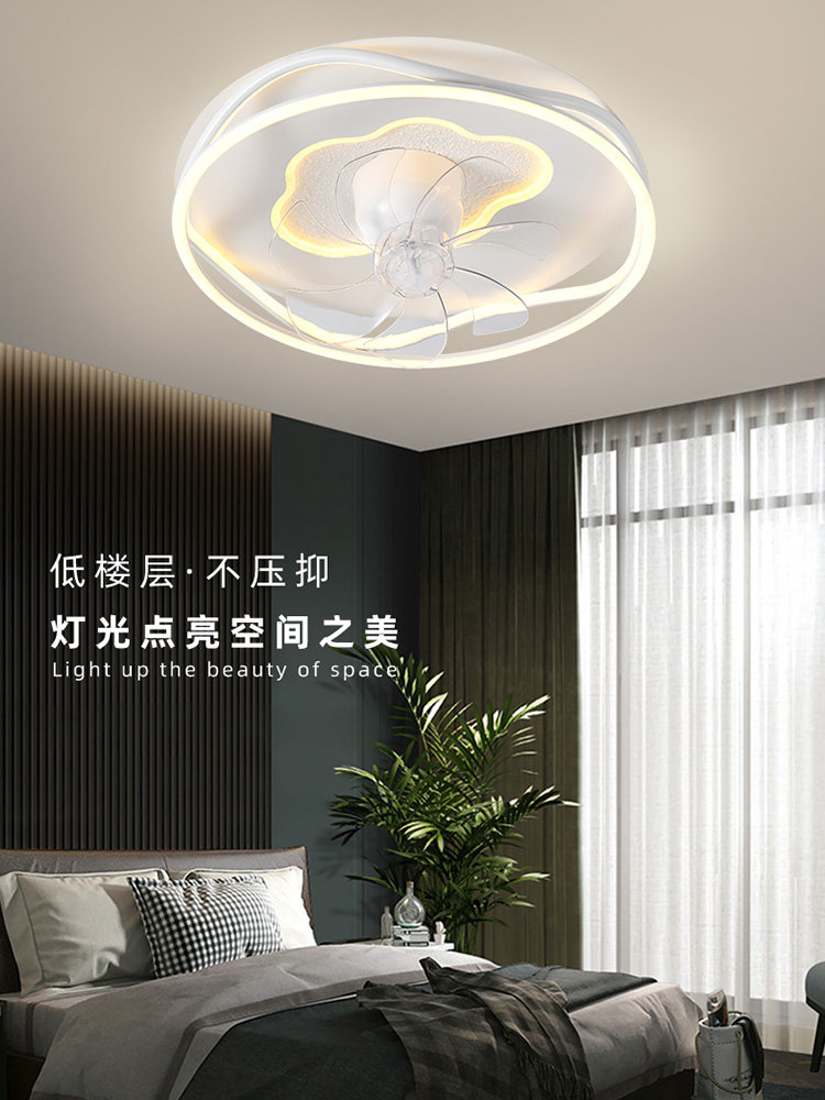 Chigo Full-Spectrum Eye-Protection Fan Light Ultra-Thin Modern Ceiling Fan Light for Living Room, Dining Room, Bedroom, Home Integrated Fan Light