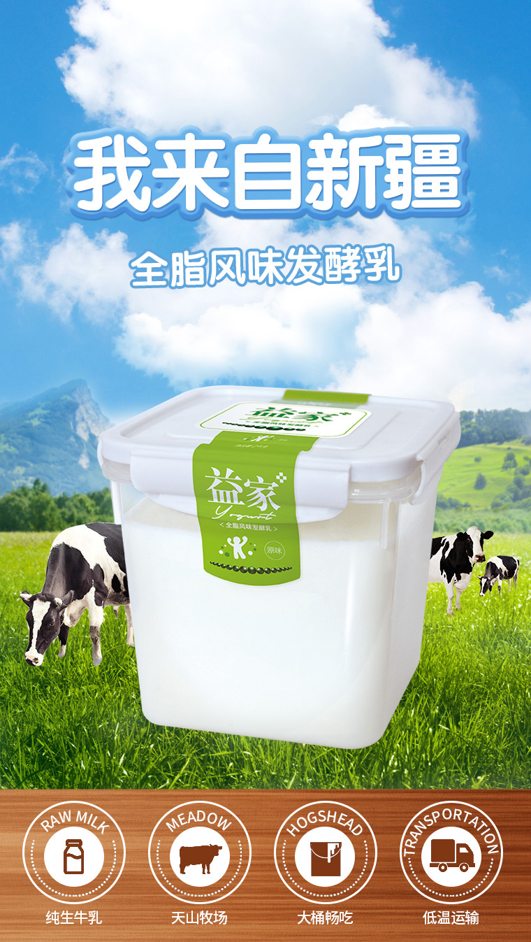 新疆天润 佳丽益家 发酵乳酸奶 4斤大桶装 图1