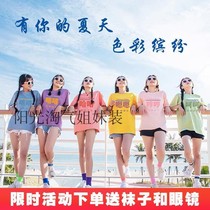 Three girlfriends dress 45-six bestie candy short sleeve T-shirt female characters multiplayer and sisters overfire blouses