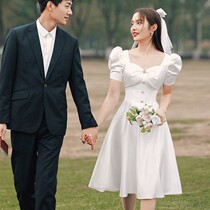 Wedding Registration Photos Gown Small White Dress Normally Can Be Worn Everyday Heben Light Wedding Gown Engagement Nepotism Dress