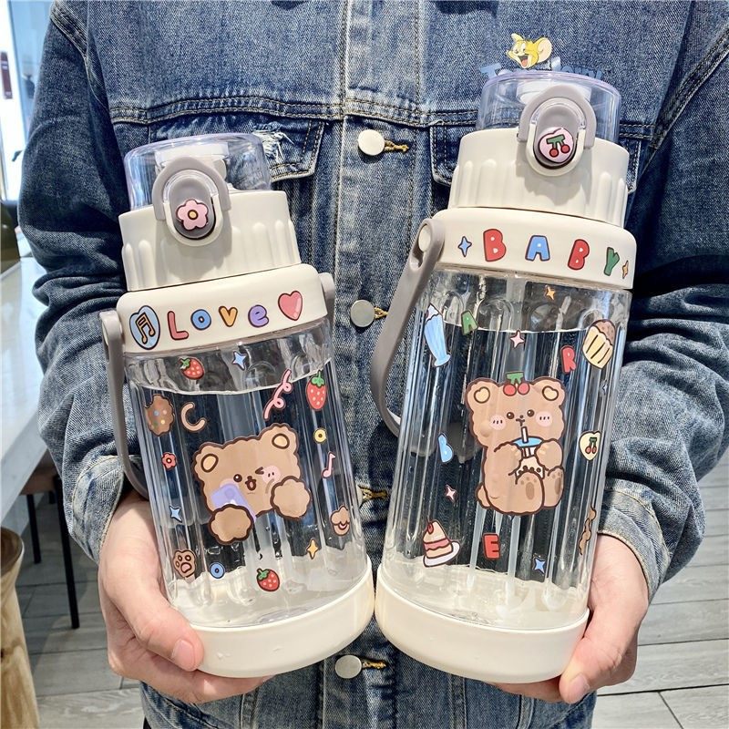 Zhao Jinmai water glass net red high face value straw water glass female cute oversize student plastic mug g