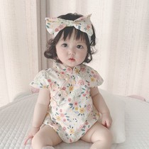 Clothes for a couple of months female baby clothes conjoined newborns female baby Hanfu Summer thin Qipao Qipao Bag Farg