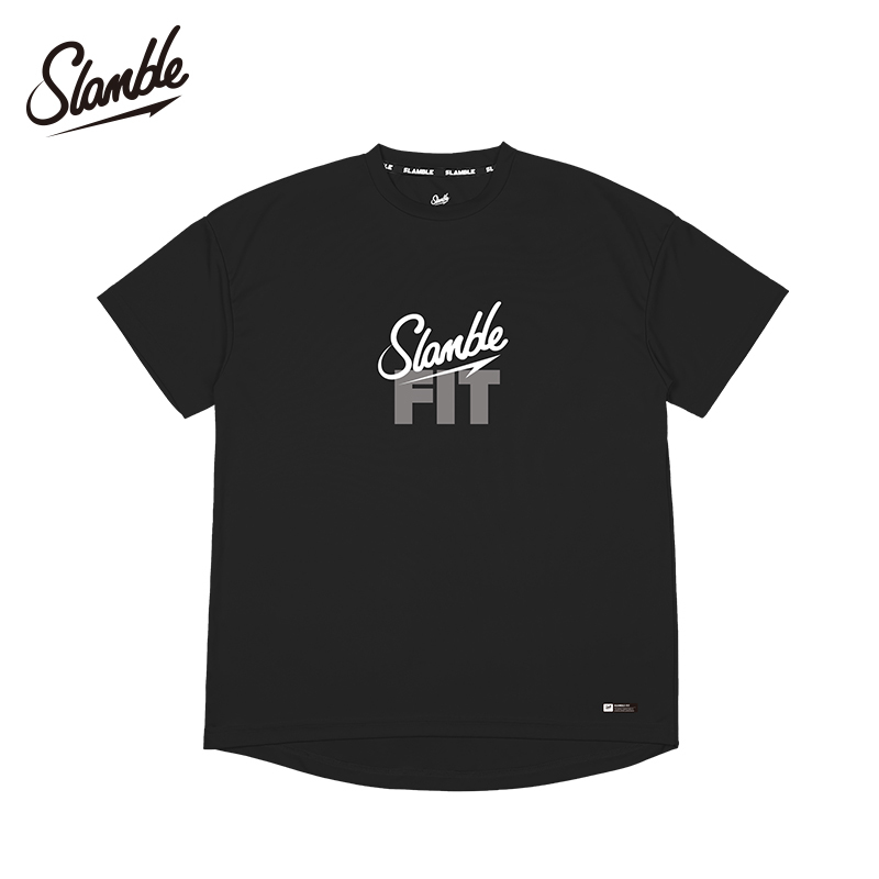 Slamble Basketball Training Sports Fit Short-Sleeved Men's Round Neck Fitness Running Quick-Drying Top Breathable