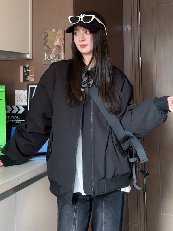 American Retro Baseball Cotton Jacket Autumn and Winter 2025 New Flight Jacket Cotton Coat Unisex Loose Fit