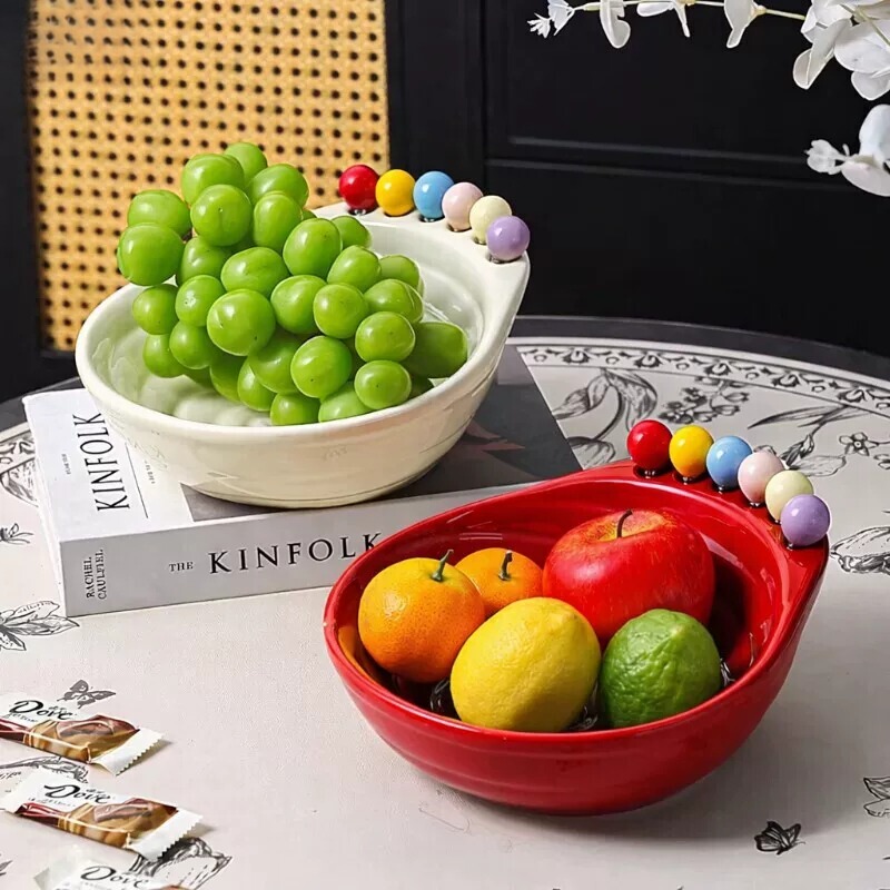 Plastic Fruit Plate, Living Room Tabletop, Dining Table Decorations, Snack Plate, Household Storage, High-Looking Creative Fruit Plate