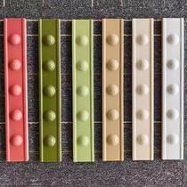 French retro sea-based fabric waistline strips burgundy cream tile kitchen bathroom corner belt edge strips