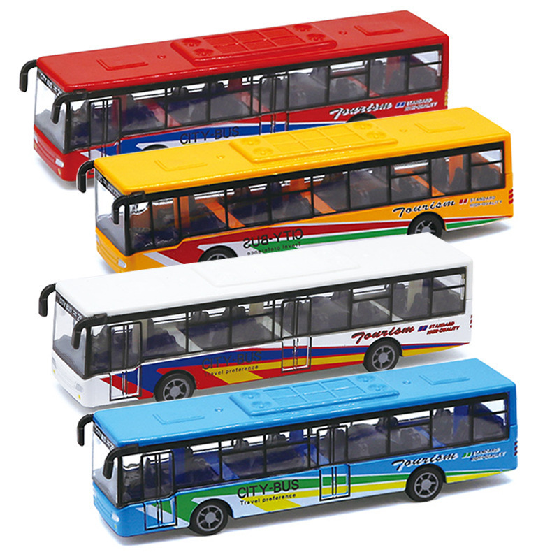 Toy Car Alloy Bus Model, Durable and Realistic Pull-Back Vehicle for Children, Boys Aged 3 and up