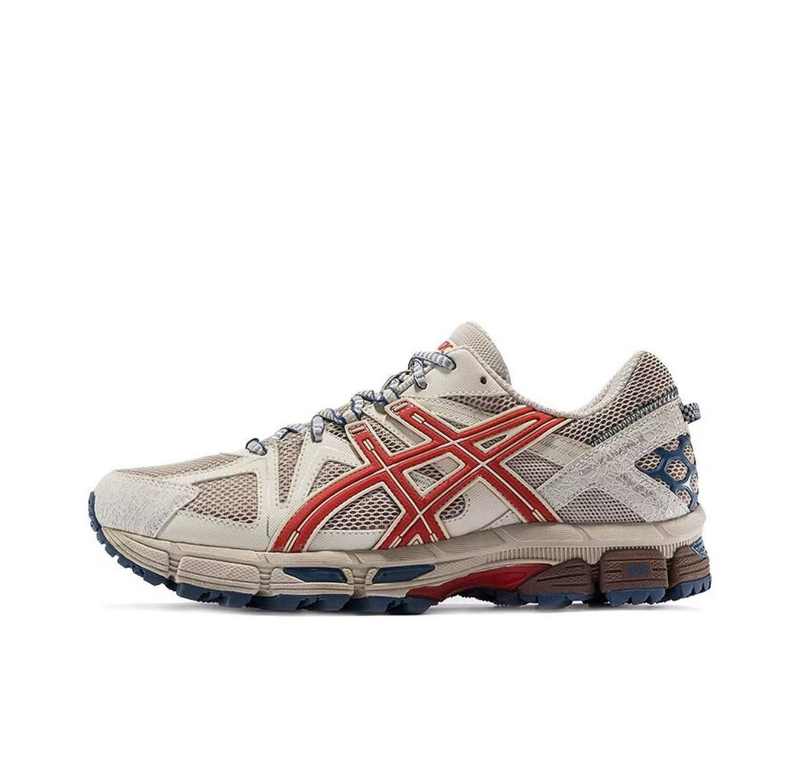 Asics Gel-Kahana 8 Lightweight, Wear-Resistant, Non-Slip Low-Top Running Shoes for Men, Light Brown/Red