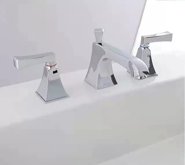 Kohler All-Copper K-454 Basin Faucet Meima 8inch Dual-Handle Three-Hole Basin Hot and Cold Water Gold Bathtub Faucet