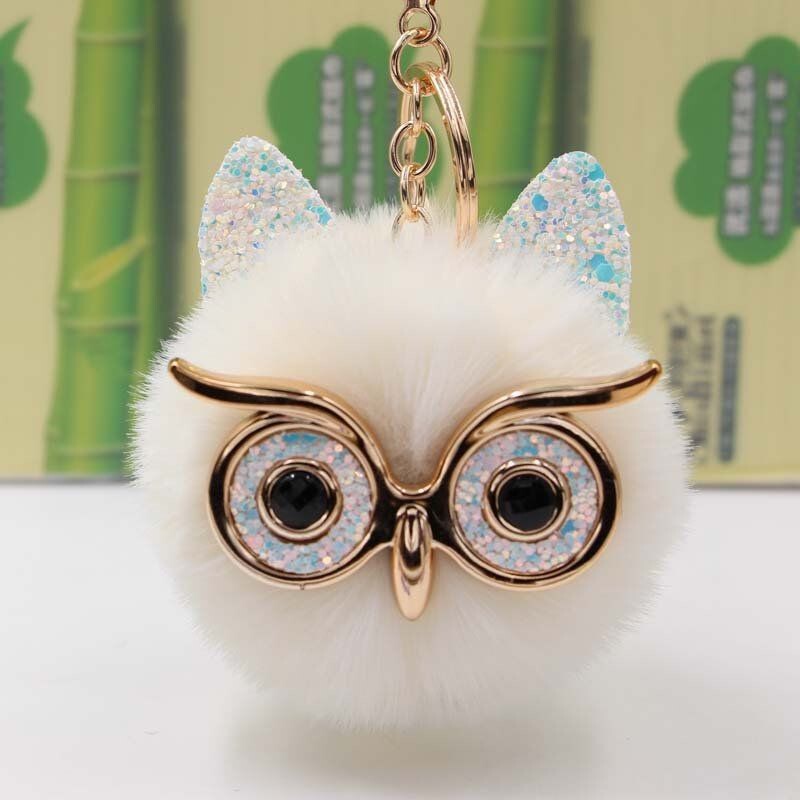 Internet Celebrity Classic Model 2025 Owl Fur Ball Pendant Plush Bag Accessory Pu Leather Rabbit Fur Keychain Decoration Internet Celebrity Classic Model 2025 Owl Fur Ball Pendant Plush Bag Accessory Pu Leather Rabbit Fur Keychain Decoration