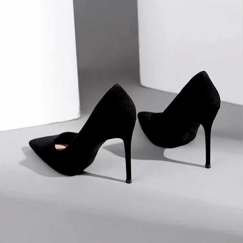 Spice High Heel Shoes Bed 2021 New Suede High Heels Shoes Woman Fine Heel Light Stomp 100 Lap Single Shoe Pro Ol