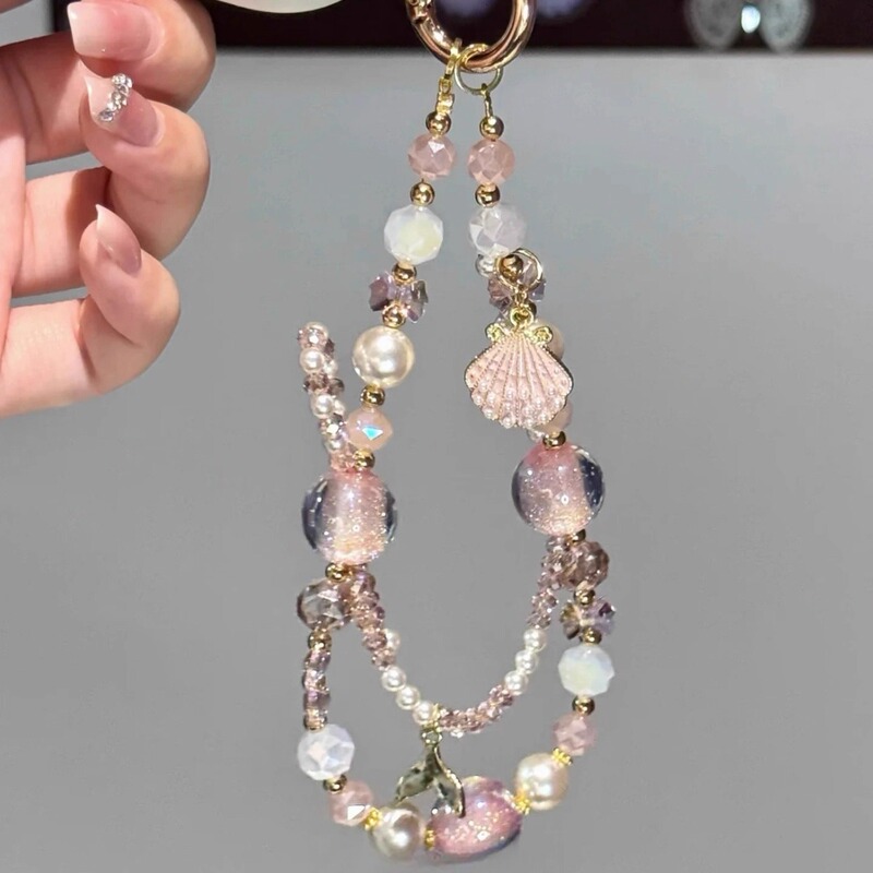 【Pink Shell Star Chain】Spring and Summer Imitation Shell Beaded Phone Chain Fashionable Phone Lanyard Keychain Bag Pendant for Women 【Pink Shell Star Chain】Spring and Summer Imitation Shell Beaded Phone Chain Fashionable Phone Lanyard Keychain Bag Pendant for Women
