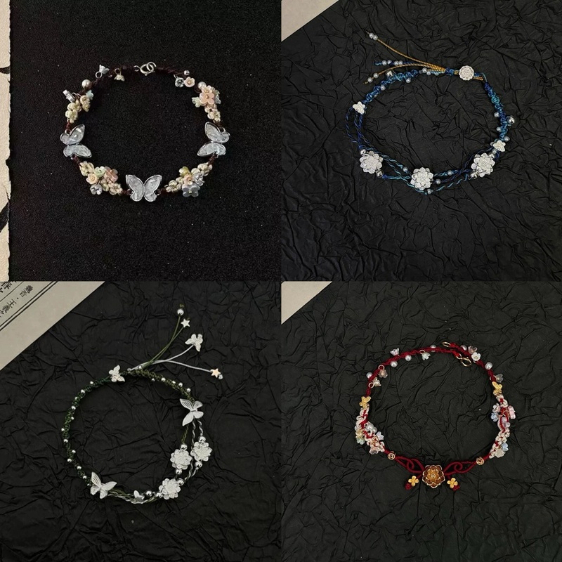 New Chinese-Style Star and Butterfly Woven Bracelet, Flower High-End Bracelet with a Unique and Niche Design