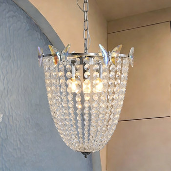 French-Style Light Luxury Crystal Bedroom Chandelier, Modern and Simple, Elegant Home Corridor Aisle Light, Stairwell Study Lighting Fixtures
