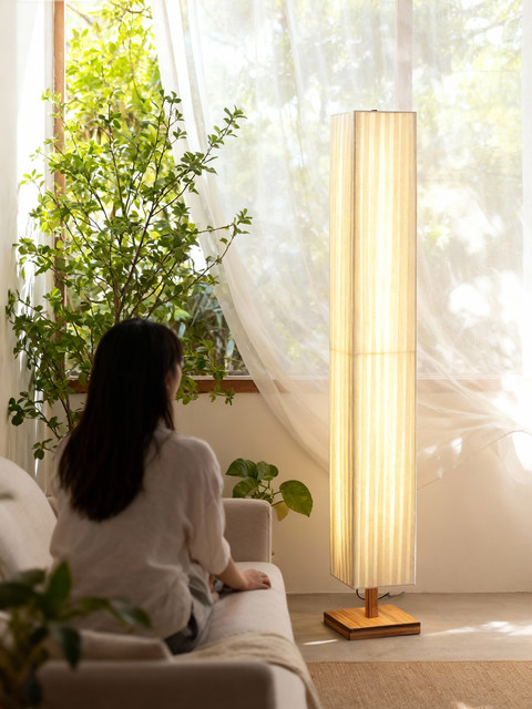 Wabi-Sabi Style Living Room Floor Lamp, Chinese Zen Tea Room, Bedroom, Modern Minimalist Japanese Retro Standing Lamp