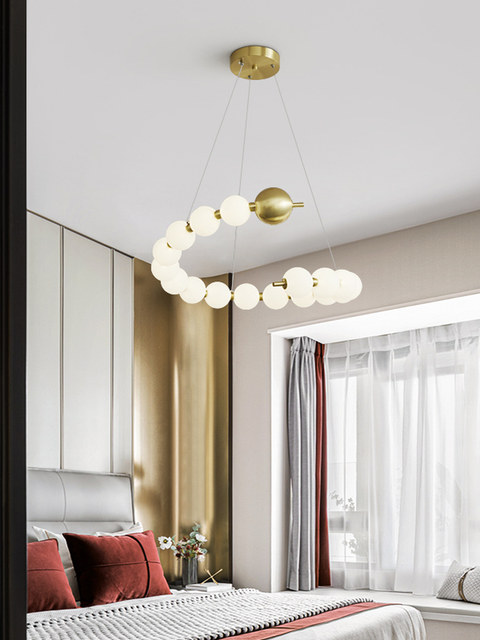 Living Room Chandelier All-Copper Magic Bean Molecular Pearl Dining Room Chandelier Modern Minimalist Nordic Bedroom 2025 New Lighting Fixtures