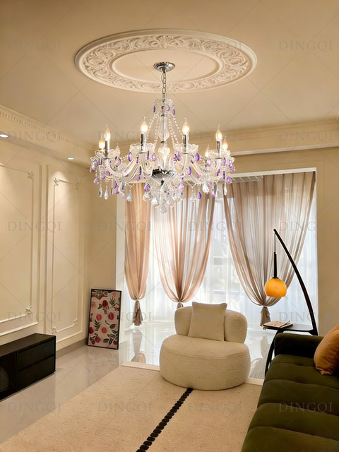 French Crystal Chandelier, Light Luxury Villa Living Room Main Light, Palace Dining Room, Luxurious and Romantic Candle Bedroom Lighting Fixtures